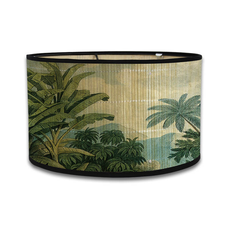 Handcrafted Bamboo Lamp Shade with Vintage Floral Bird Design – Shade Only - widebamboo