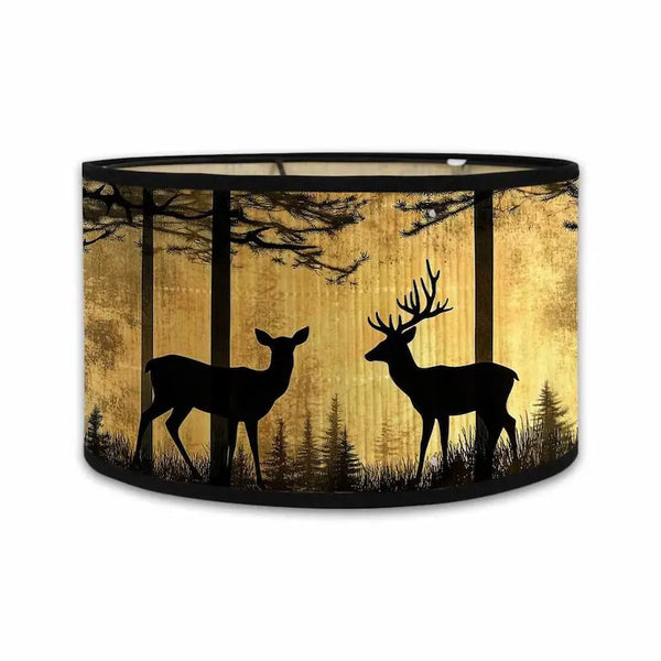 Deer Silhouette Prints Drum Lamp Shade