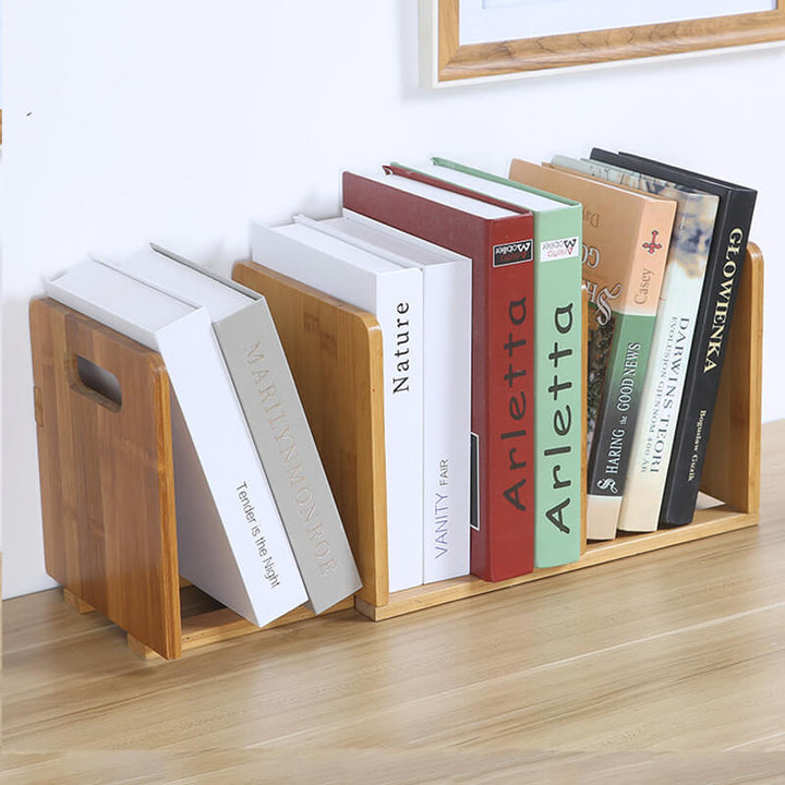 Expandable Bamboo Desktop Bookshelf Organizer -Scene picture