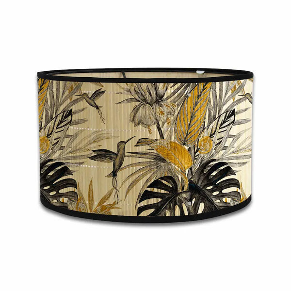 Japandi Tropical Lamp Shade | Artistic Ink Wash Botanical Prints