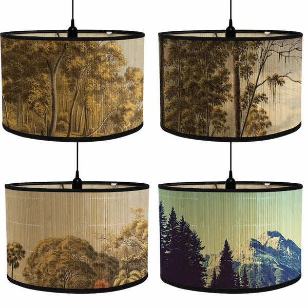 Artistic Landscape Drum Lamp Shade