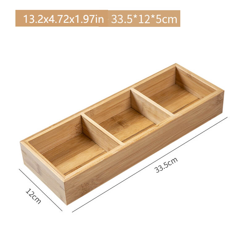 bamboo storage box - 3 grid