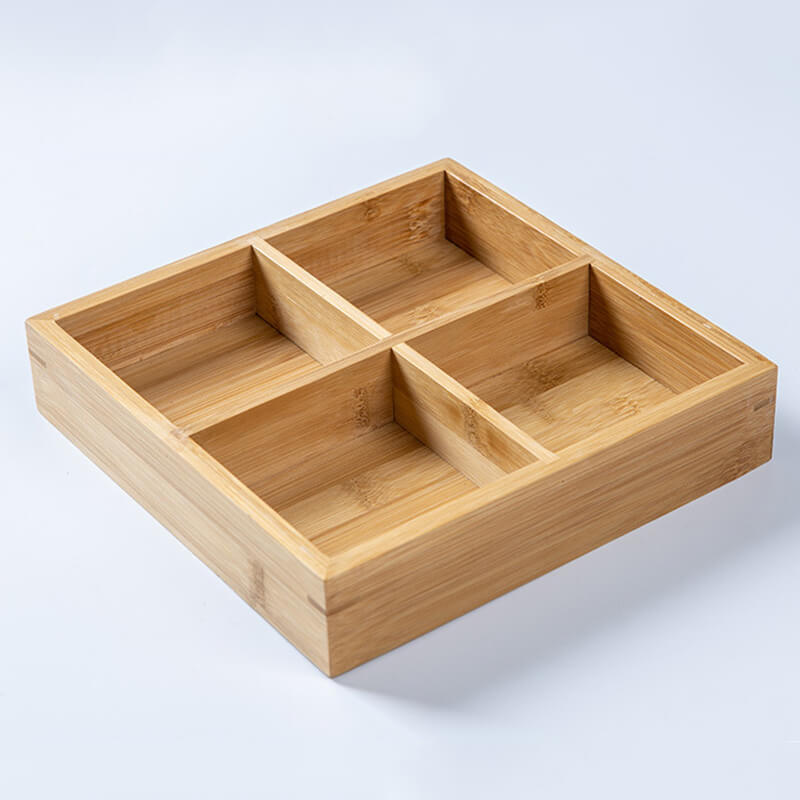 bamboo storage box - 4 grid