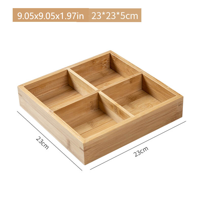 bamboo storage box - 4 grid size