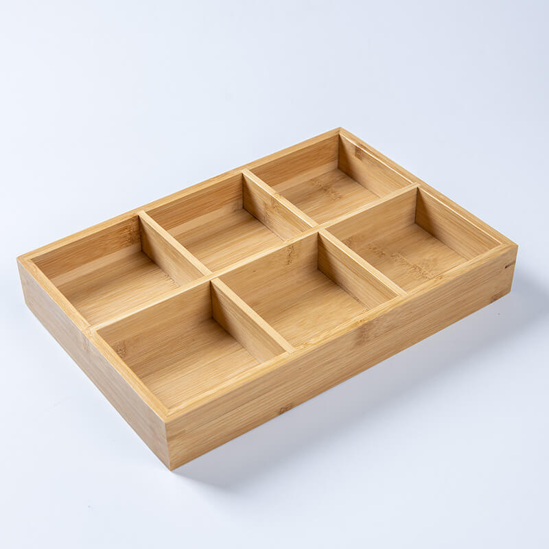 bamboo storage box - 6 grid