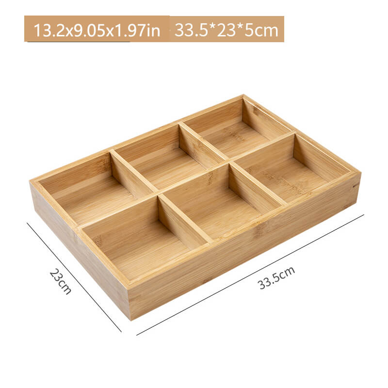 bamboo storage box - 6 grid size