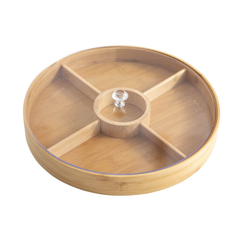 bamboo storage box with lid - Round style